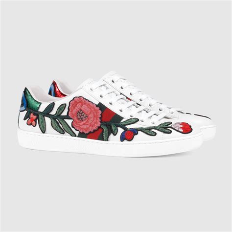 gucci rose embroidered shoes|Gucci ace floral stockx.